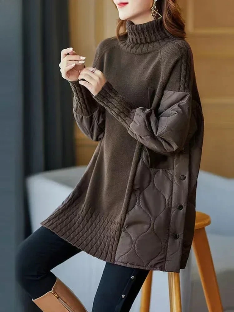 

Sweaters Tops Korean Fashion Loose Women's Sweater Pullovers Ladies Sweater Autumn Winter New Casual Long Sleeve Turtleneck Knit