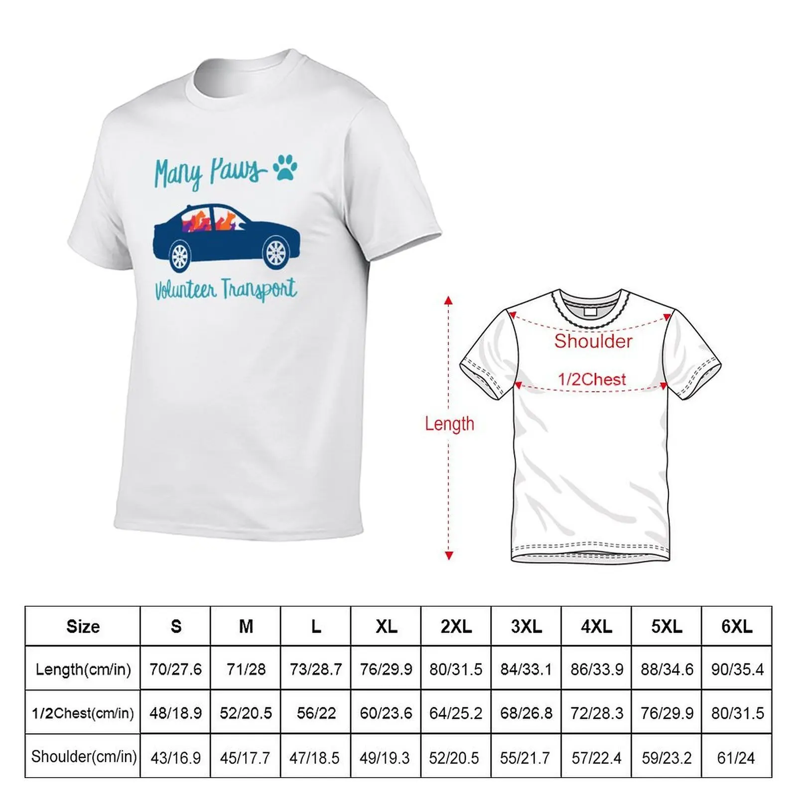 Many Paws Volunteer Transport - Rescue Transport Group T-Shirt Luxury man korean fashion men workout shirt