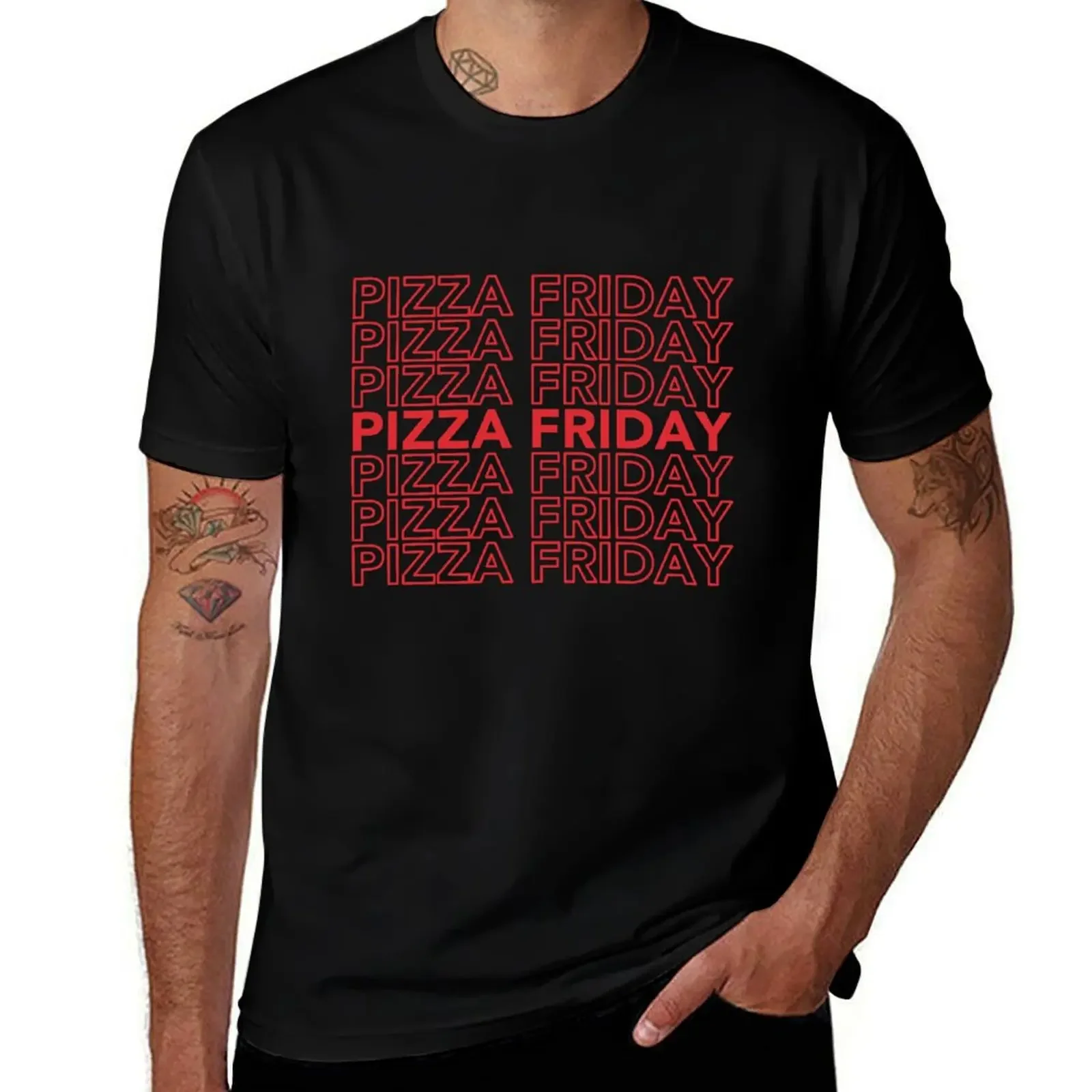 

Pizza Friday T-Shirt baggy shirts oversizeds vintage graphic t shirt vintage mens white t shirts