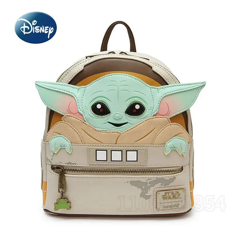 Disney Yoda New Mini Backpack Luxury Brand Original 2-piece Women's Backpack Cartoon Fashion 3D Student Backpack Large Capacity