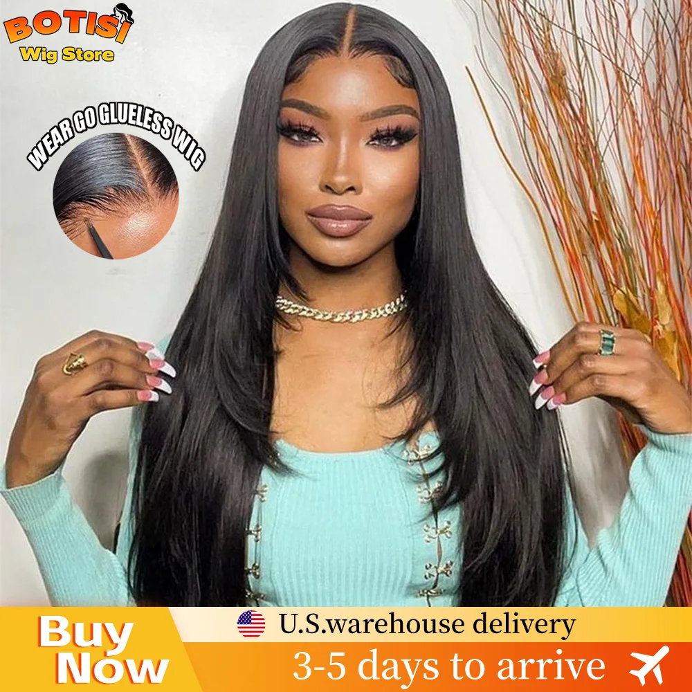 

Botisi 200% Плотность Кость Прямые Парики Человеческих Волос 4x4 Парик Человеческих Волос 5x5 Hd Кружевная Застежка Натуральный Черный Парик Бразильский