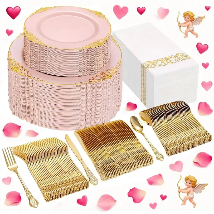 300PCS Pink And Gol…