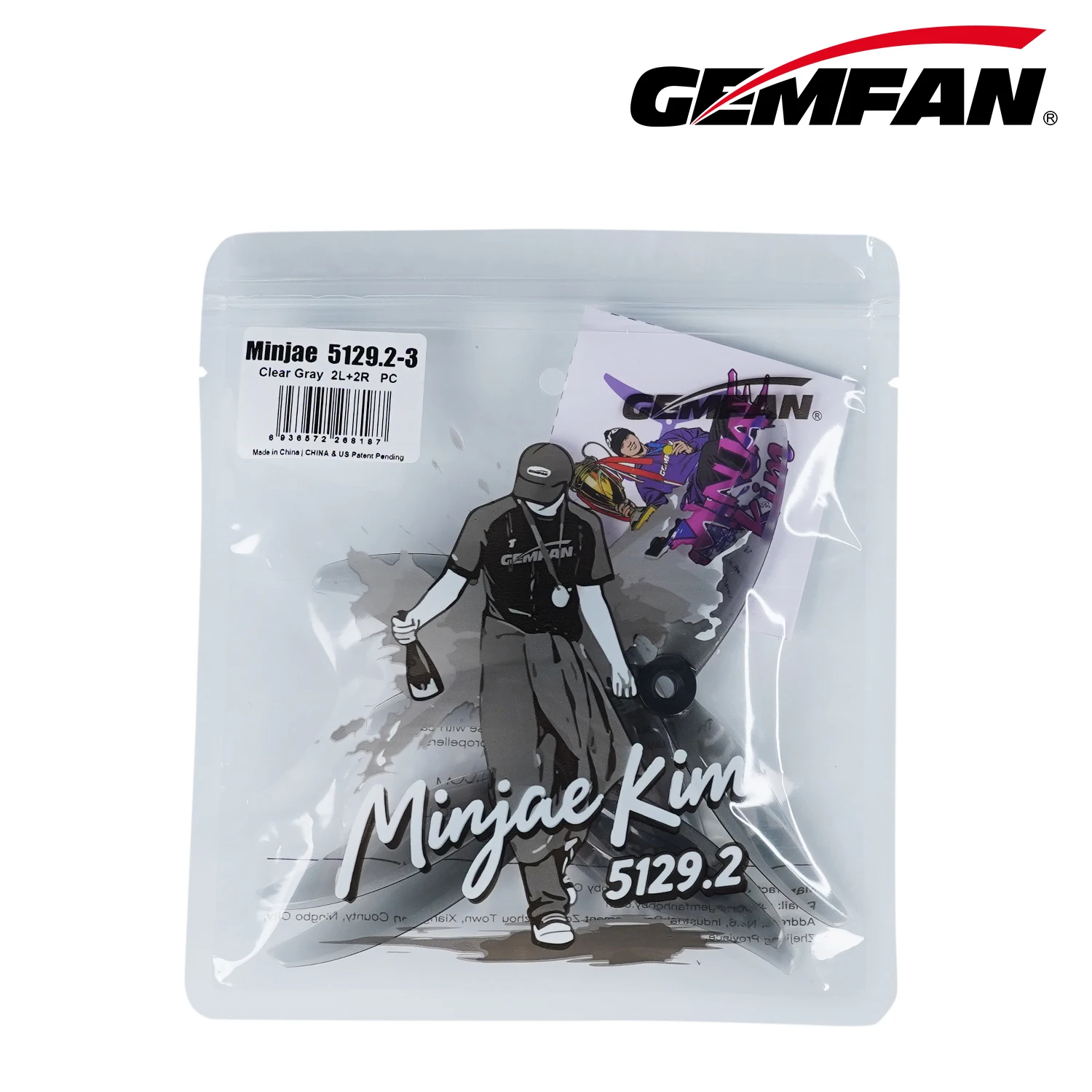 Gemfan 5129.2 MinJae Prop Set. 3-blade PC Design, 5.1