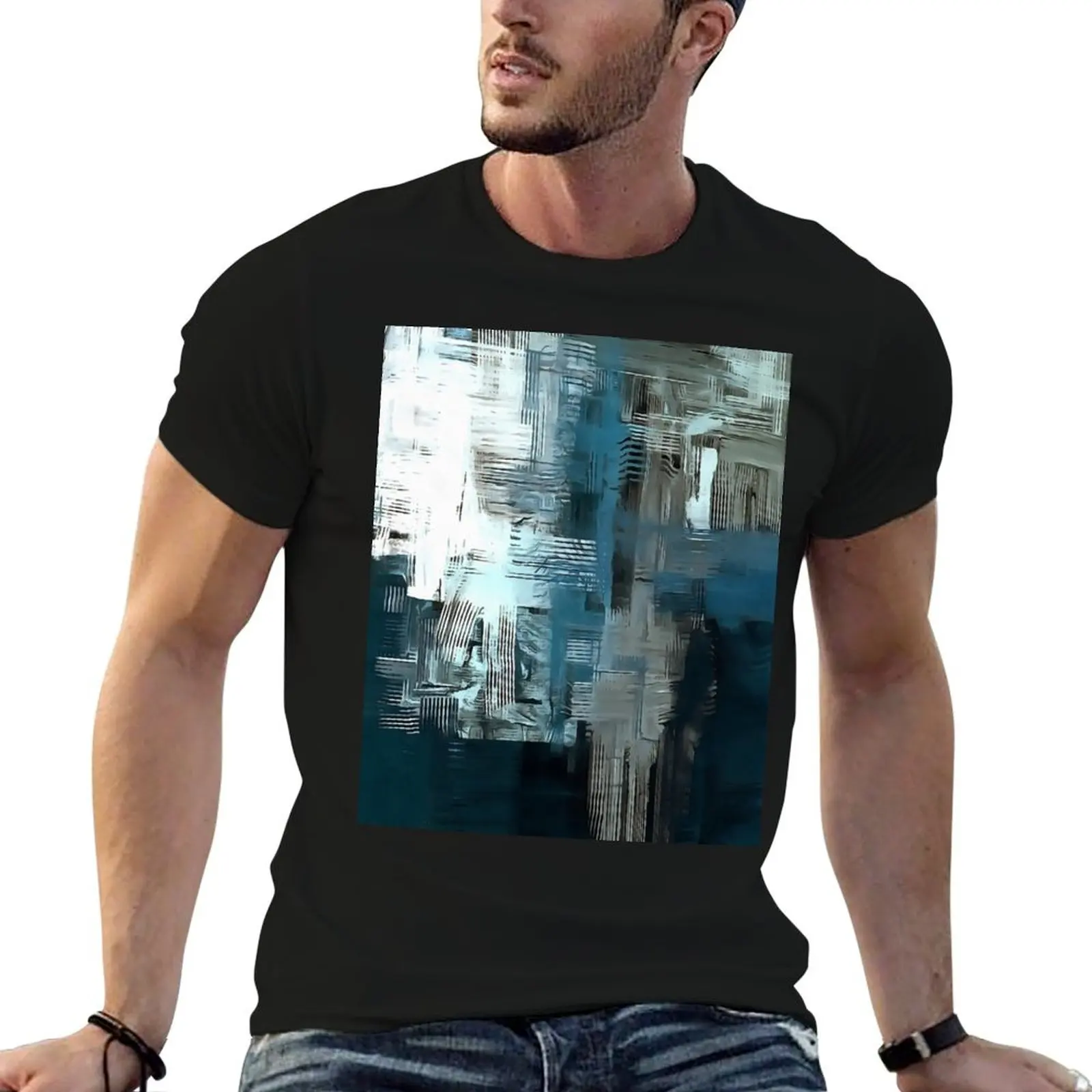 Tiler's Notches Contemporary Abstract Art T-Shirt Sweat Resistant Workout Tee Shirt