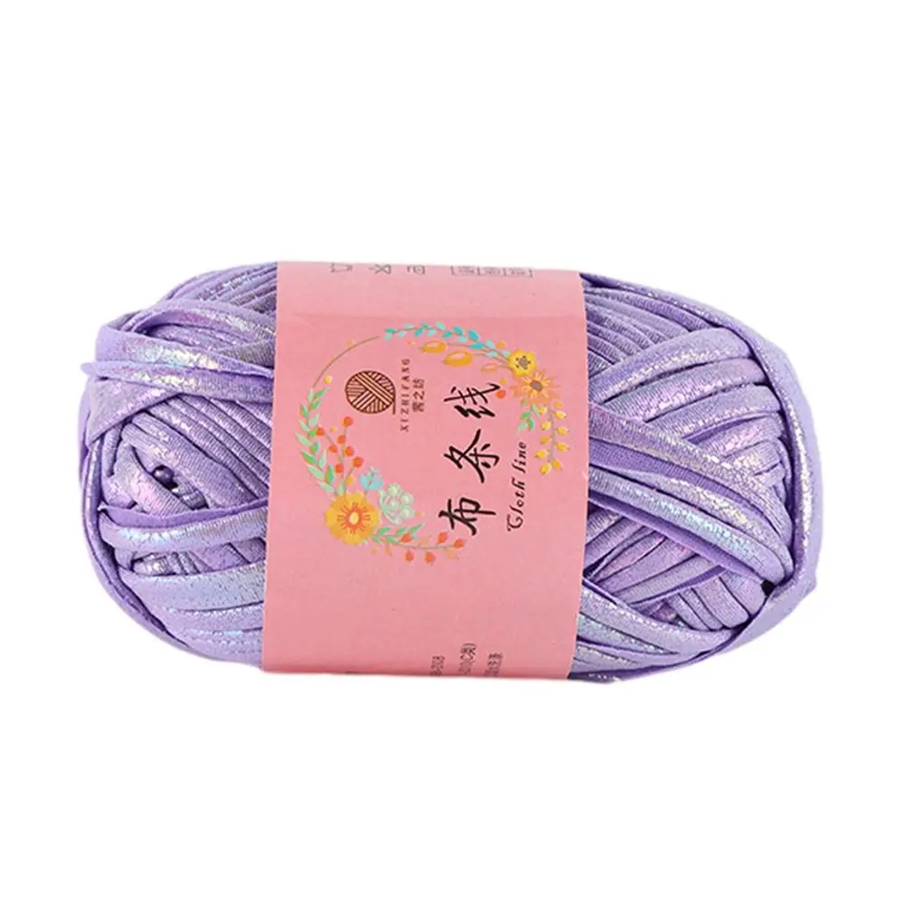 100g นวนิยายหนังเทียมโครเชต์เส้นด้าย Shiny Magic สีเส้นด้าย Ball เย็บ DIY ถักมือสําหรับกระเป๋าผ้าห่ม