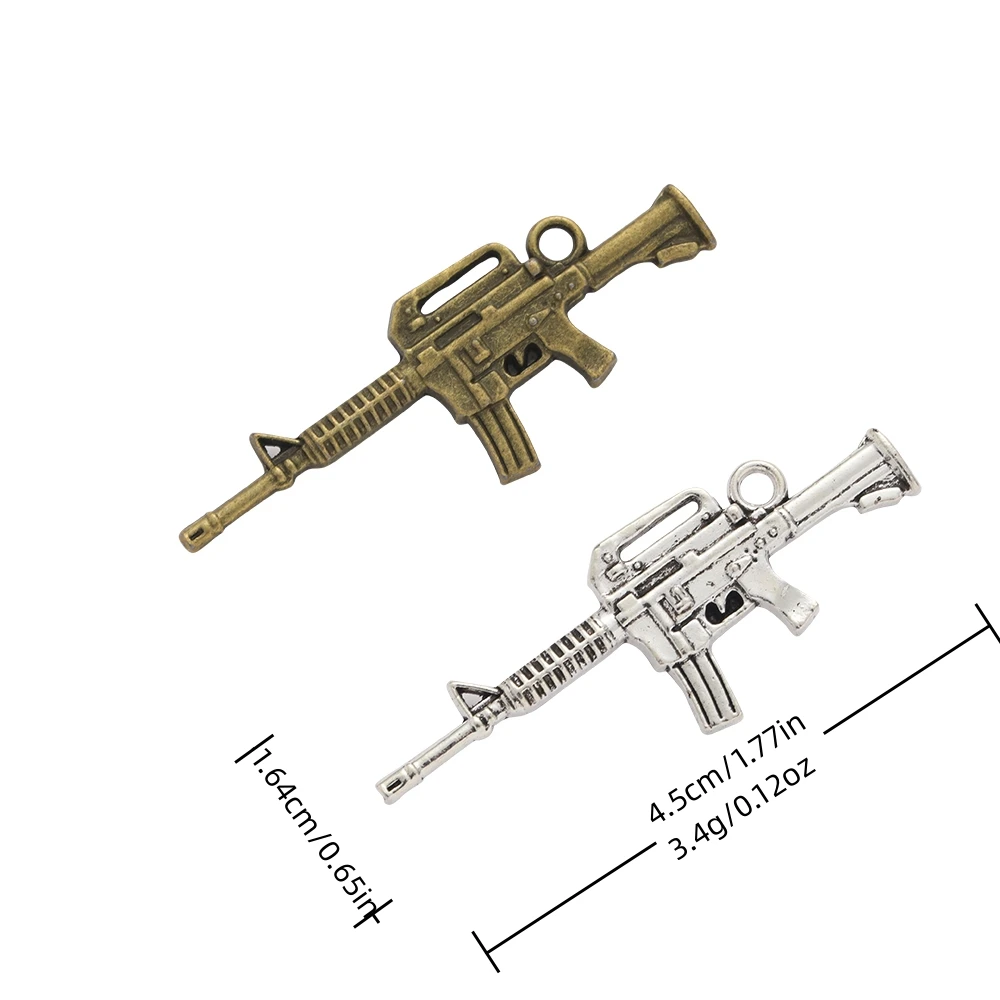 

15pieces (gun) vintage zinc alloy charm metal pendant DIY jewelry discovery making accessories 1698