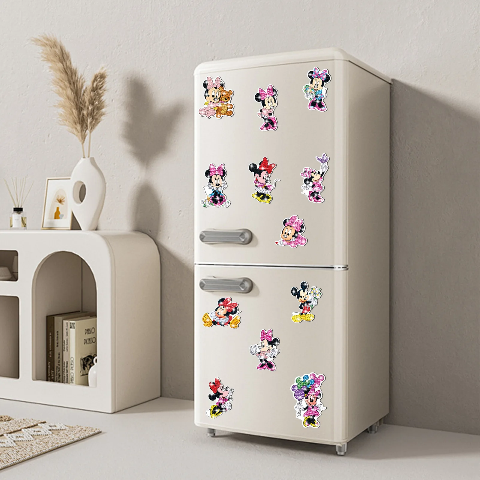 

Mickey Minnie DIY Diamond Painting Fridge Magnet Magnetic Cartoon Character Ornament Souvenirs New Arrival