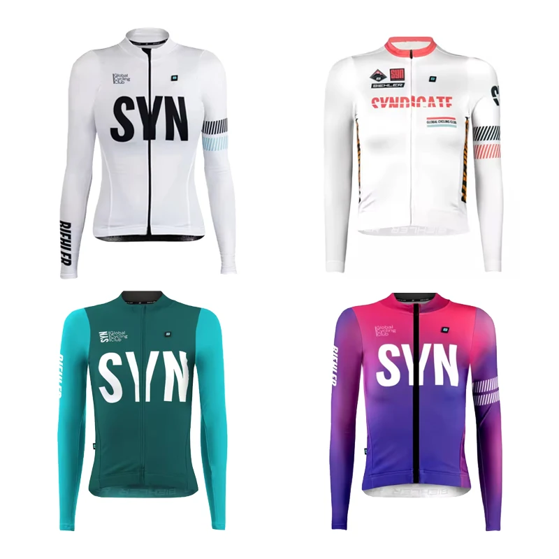 

Белый велосипедный трикотаж унисекс с длинными рукавами на осень/весну, изготовлен из высокоэластичной ткани, одежда для горных велосипедов