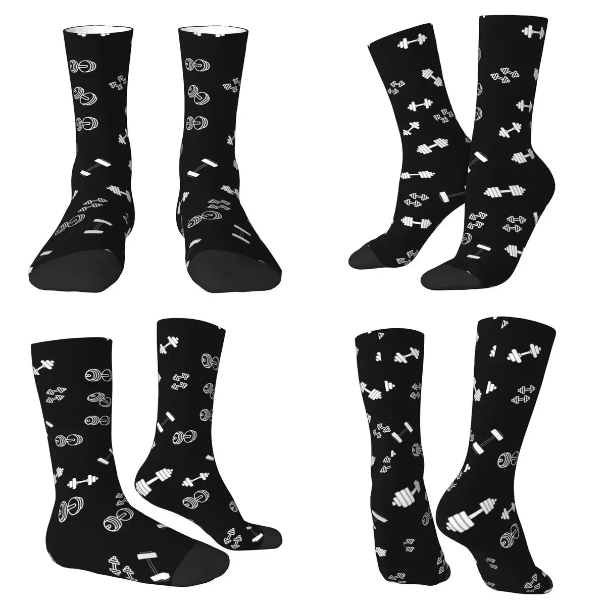 

Носки с рисунком гантелей, чулки в стиле Харадзюку, всесезонные длинные носки, аксессуары для унисекс, рождественские подарки