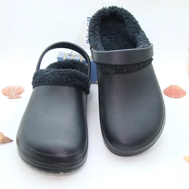 

Men's Plush Slippers Garden Shoes Non-slip Home Cotton Shoes Autumn and Winter Warm Waterproof Cotton Slippers Plus Size47