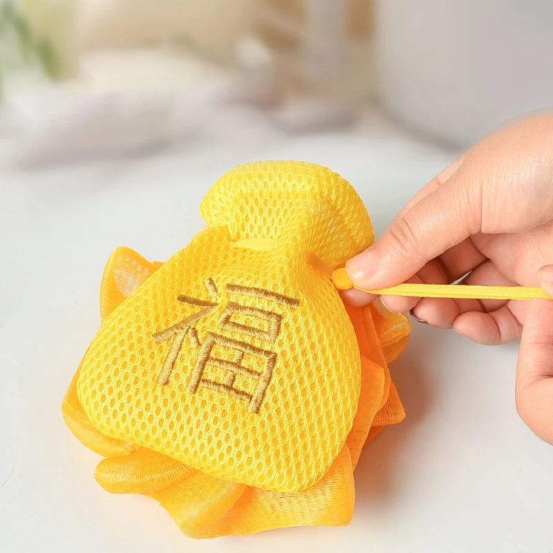

Fu Character Embroidery Double-sided Soap Lathering Net Bathing Facial Milk Soap Lathering Mesh Bag Thickened Soap Storage Bag