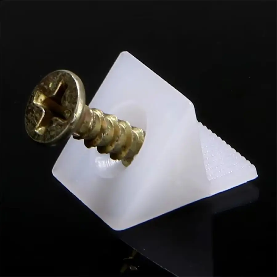 50/100pcs Furniture Chest Drawer Bottom Repair Fixing Mending Wedges Drawer Angle Code Bracket Fastener with Screws view 3