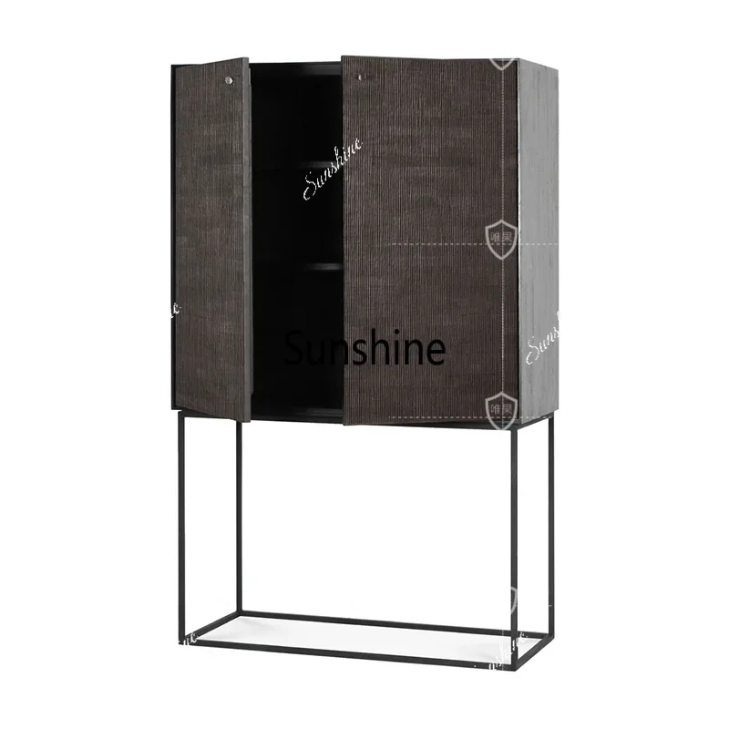 

Nordic simple retro locker solid wood porch cabinet