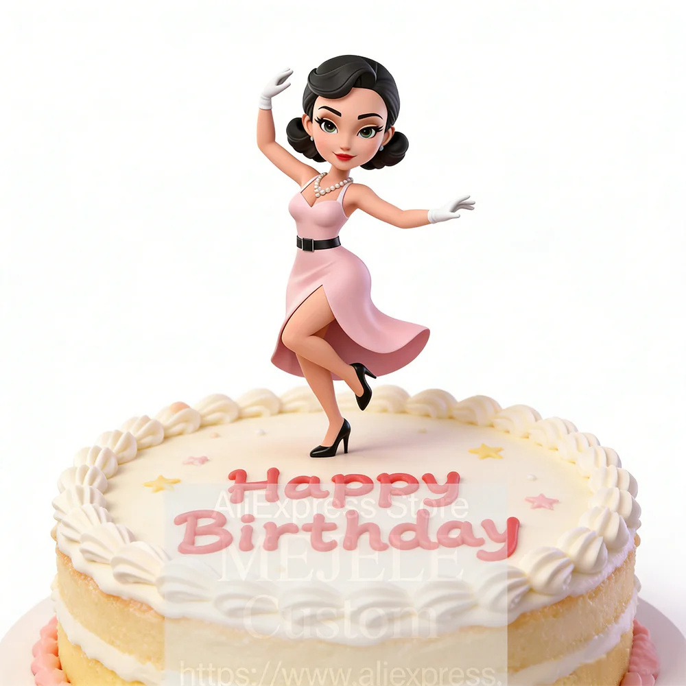 

Индивидуальный топпер для торта в стиле чиби-бобблхед 8-10 см, фигурка ручной работы на День рождения, персонализированное украшение для свадебного торта