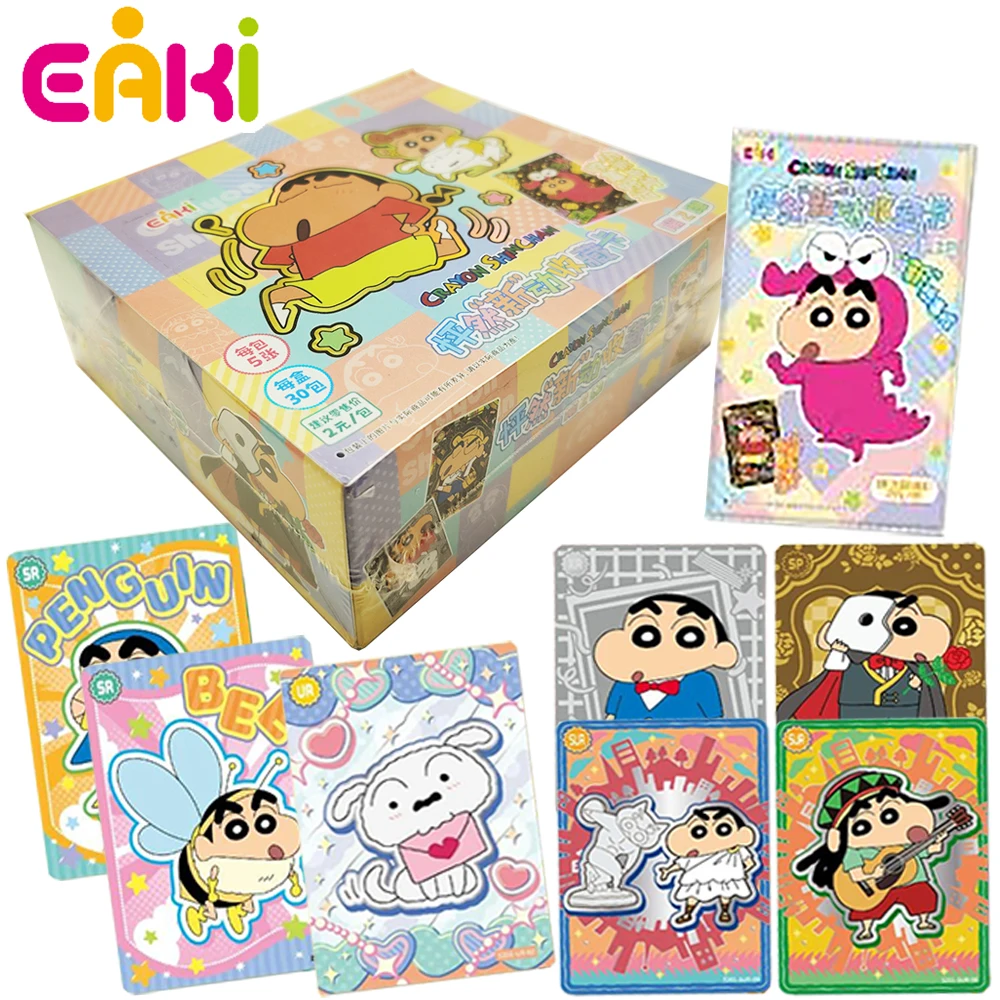 New EAKI Genuine Crayon Shin Chan Collection Cards Leisure Daily Comedy Anime Character Cards Toys Christmas Family Table Toys