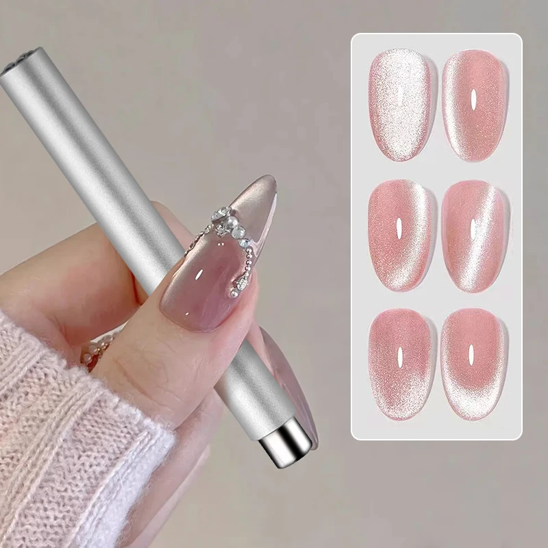 1 Stuks Sterke Magnetische Staaf Kat Magneet Voor Nagels Dubbele Kop Lange Magneet Sticks Voor Gel Polish Magneet Pen Manicure Nail Art Tool