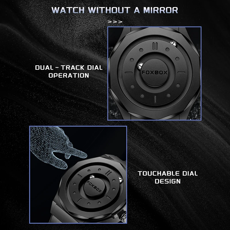 FOXBOX 2025 Luxe Horloges Mannen Creatieve Scrollende Kralen Quartz Horloge LUIK Mode Waterdicht Stalen Heren Horloge Reloj Hombre