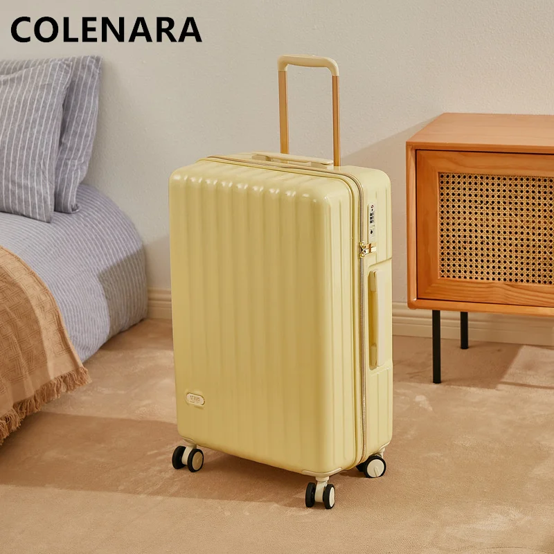 Colenara Nieuwe Bagage Heren Gouden Trolley Koffer Dames Stille Waterdichte Grote Capaciteit Universele Rollende Koffer