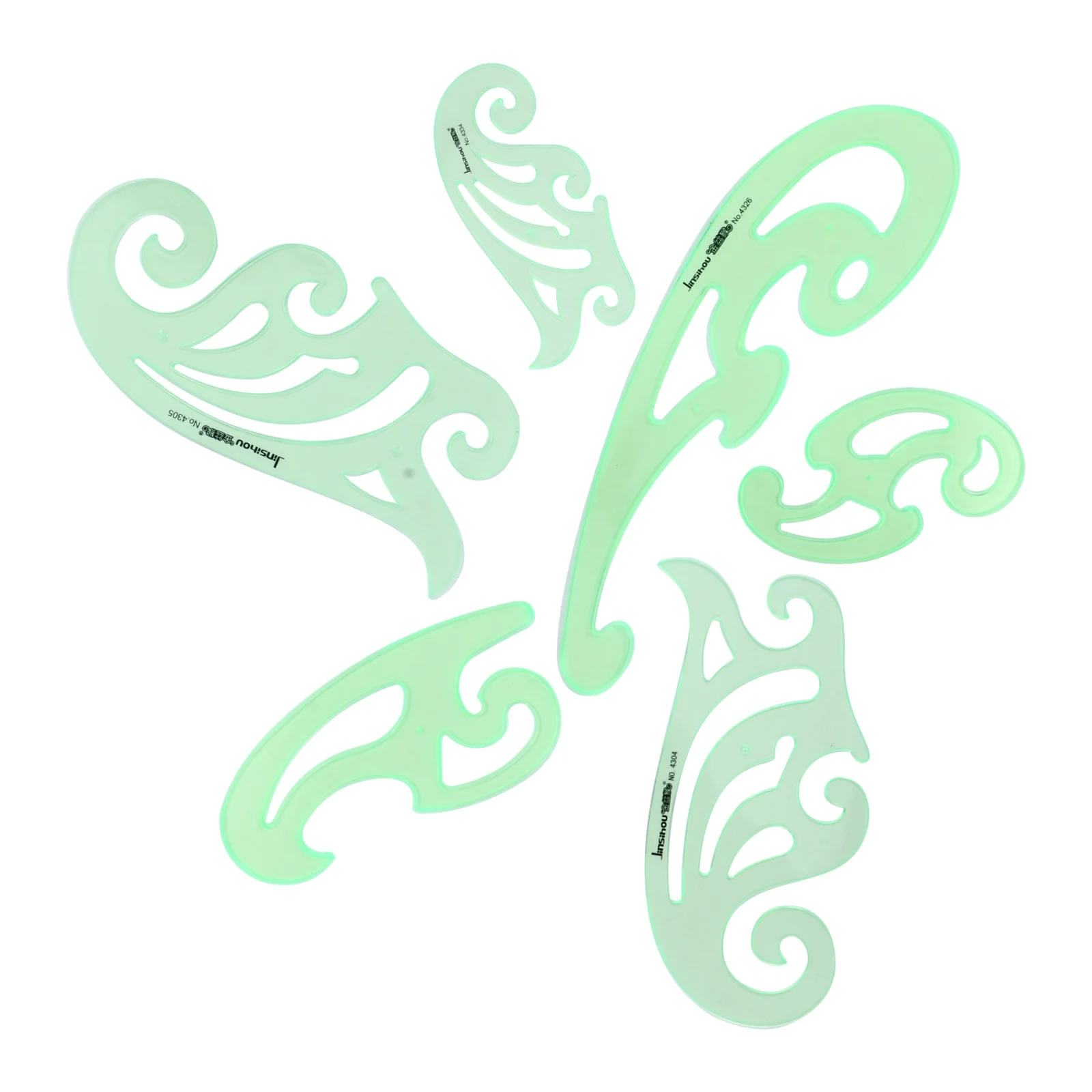 6 قطعة قالب رسم استنسل أشكال هندسية مساطر بلاستيكية للمدرسة والمكتب والرسومات الفنية وأدوات الرسم