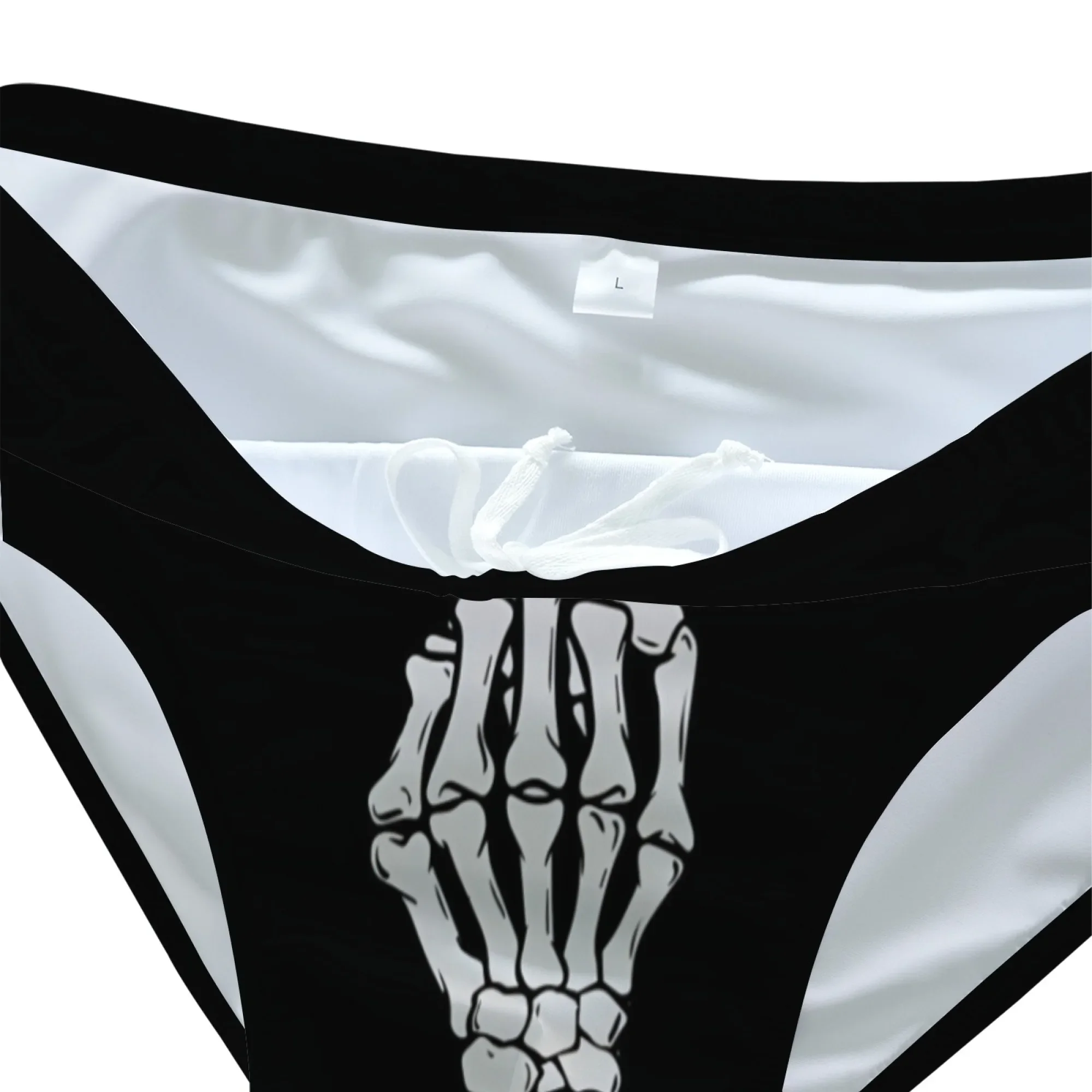 Skull finger red lip crazy sexy bikini men's swimming trunks swimsuit novel beach briefs breathable non-slip suitable for gifts - view 4