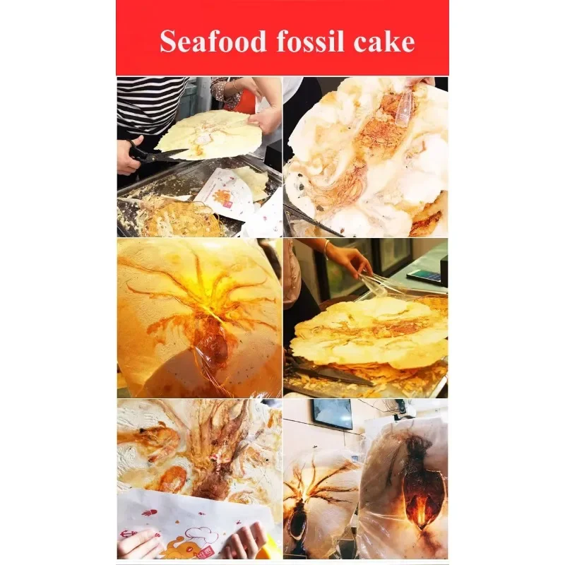 Fossil mesin pembuat kue mesin pembuat menekan udang pancake mesin Squid Monster Cracker panggangan kue