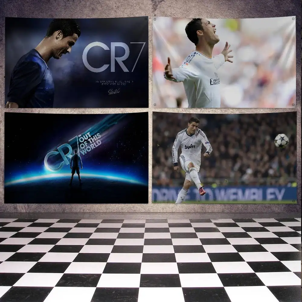 F-Fußballstar C-Cristiano R-Ronaldo CR7 Flagge Banner Vierloch Flagge Polyester Outdoor Dekor Raumästhetik