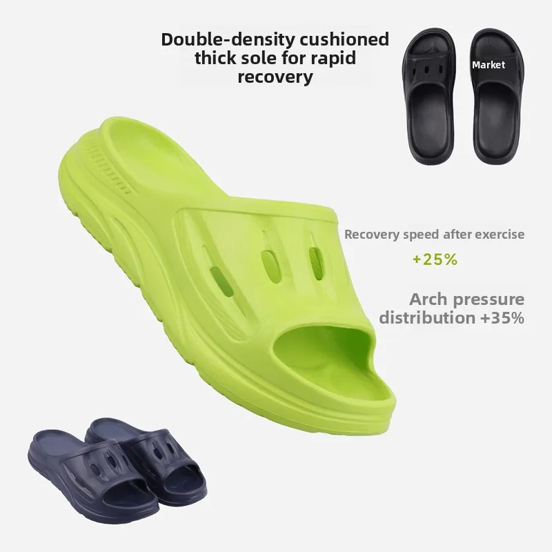 Ora3 Recovery Slide Slippers Sporty Slip-On Thick Bottom Comfortable Arch Support EVA Material Unisex Summer Sandals