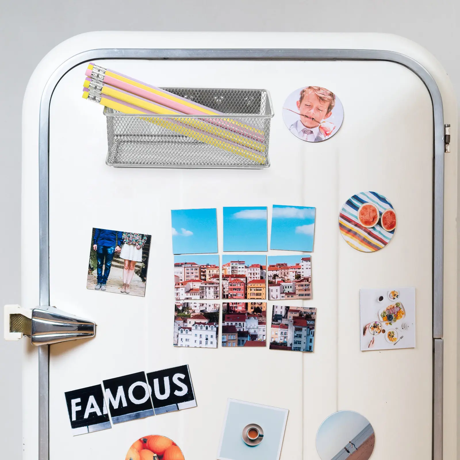 Magnetic Pencil Holder Metal Mesh Pen Storage Basket Organizer for Locker Refrigerator Whiteboard Magnetic Pen Holder