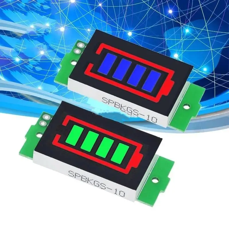 1Pcs Blue Display Electric Vehicle Battery Power Tester Li-ion 1S 2S 3S 4S Single 3.7V Lithium Battery Capacity Indicator Modul