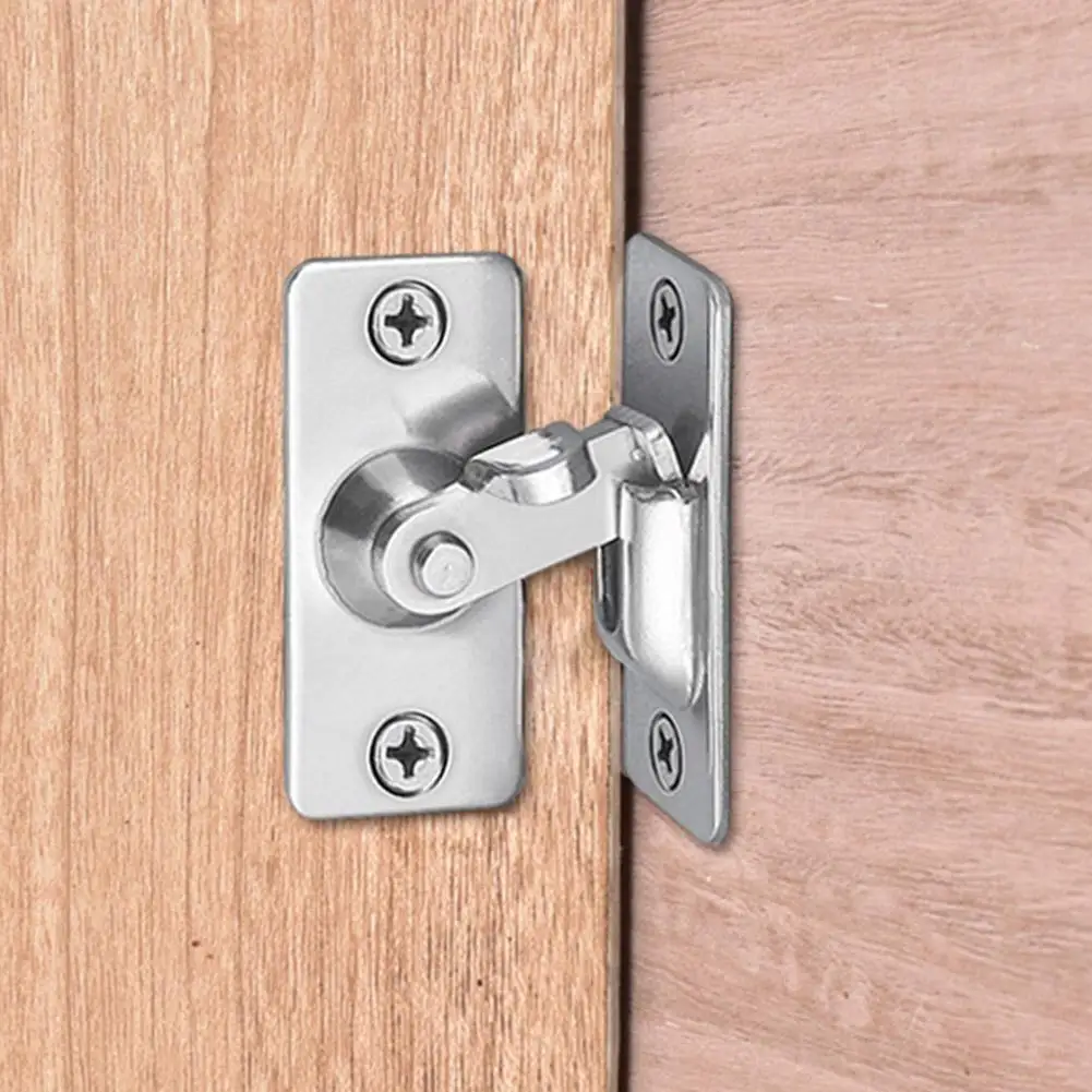 90 Degree Right Angle Door Lock Buckle Safety Door Lock Bolt Stainless Steel Door Latch For Sliding Door Wooden Fences Windows ﻿