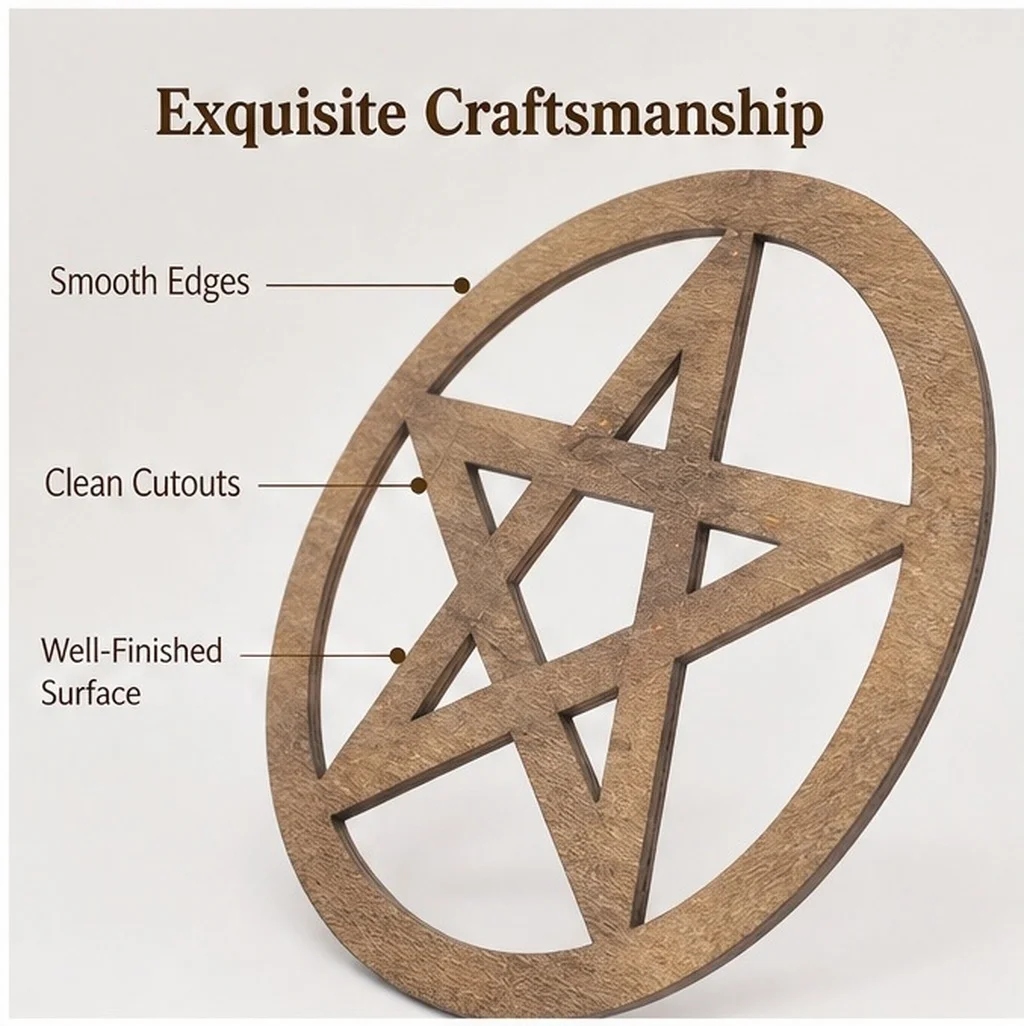 Wooden Pentacle Altar Decoration Carved Retro Style Home Decor Religious Ceremony Ritual Ornament Supply