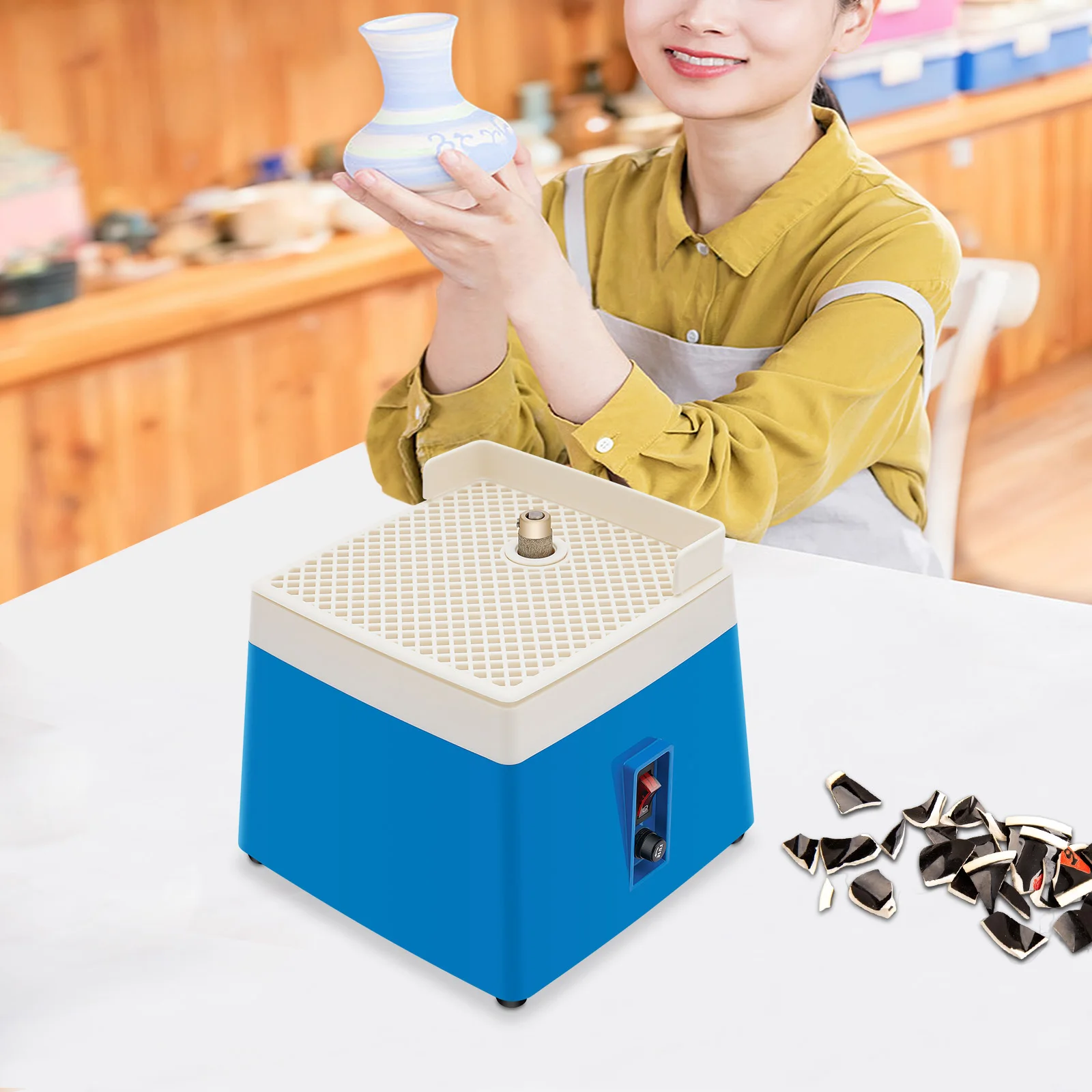 Mini broyeur de taches Portable 65W 220V, outil de meulage en céramique pour bricolage, meulage d'art en verre de diamant