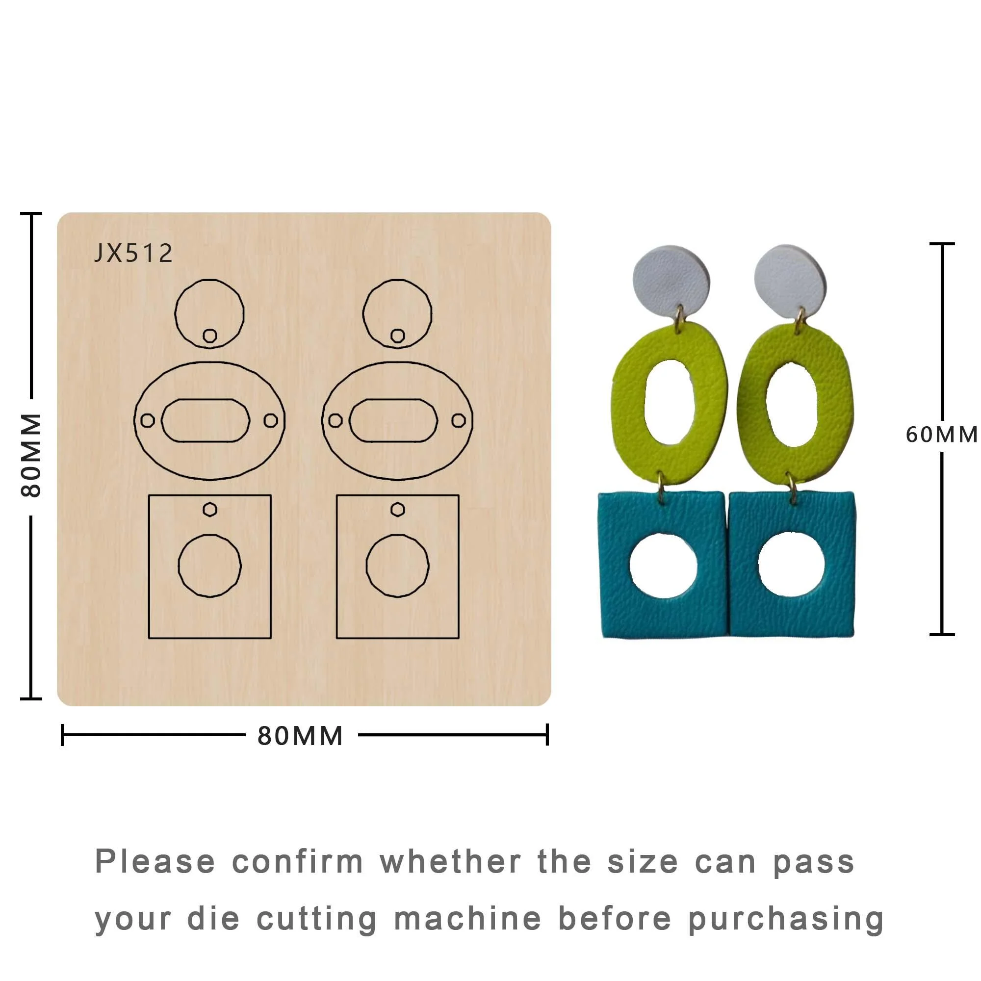 

Handmade Wood Die Cutting Dies, Earring Cutter, Suitable for Common Die Cutting Machines on the Market, New