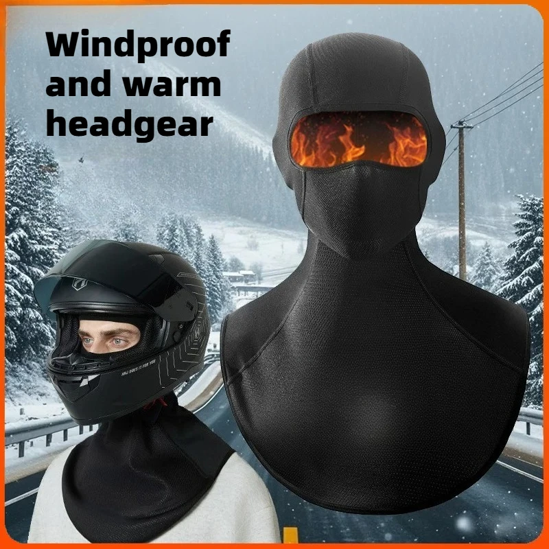 Motorcycle Winter Balaclava Face Mask Extended Chest Wind‑proof Thermal Warm Neck Hood Motorbike Riding Sports Accessories