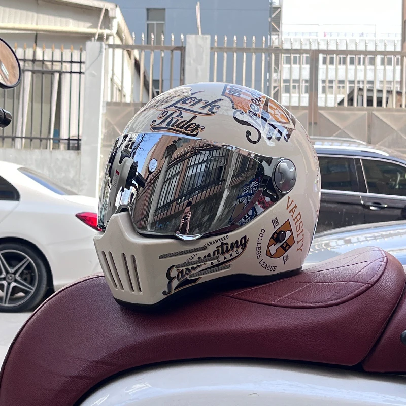 ORZ-728 casco de cara completa casco de moto Vintage Chopper casco Retro capacete de motocicleta casco modular DOT