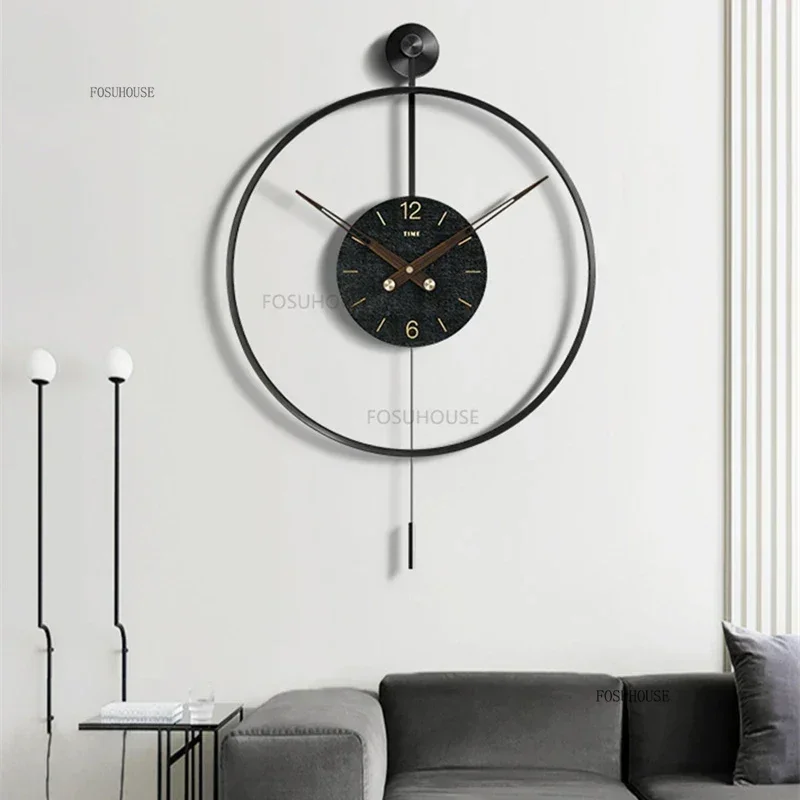 Metal Iron Silent Wall Clock for Living Room Creative Wall Decor Art Personality Restaurant Wall Clock