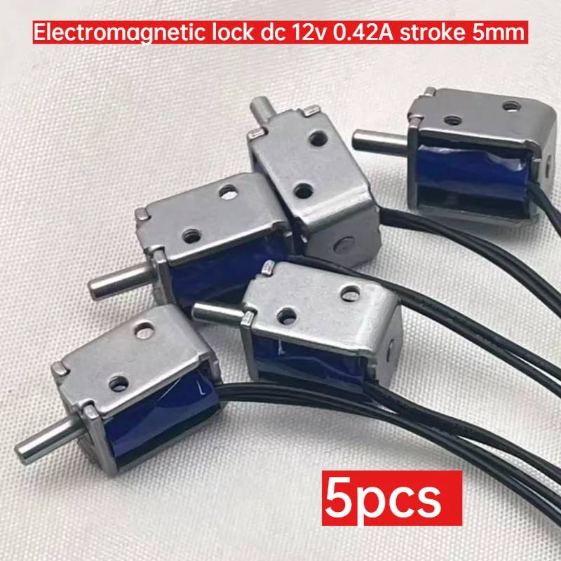 DC 12V Stroke 5MM Mini Solenoid Electromagnet Lock for Medical Devices Shared Equipment Decorative Box