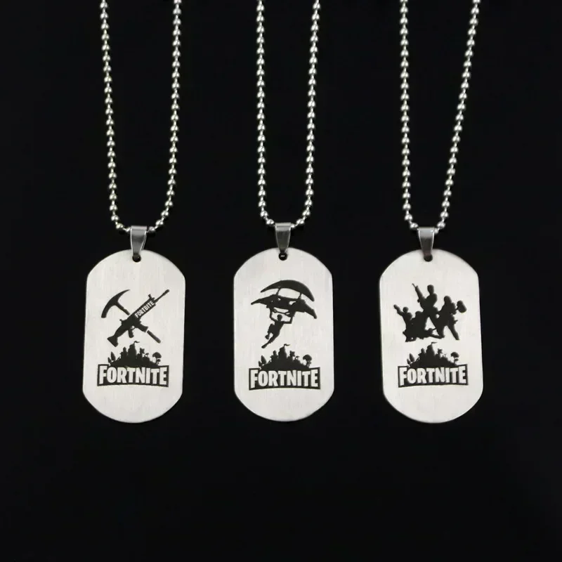 Fortnite Anime Necklace Stainless Steel Hang Tag Necklace Metal Crafts Fashion Pendant Accessories Dropshipping