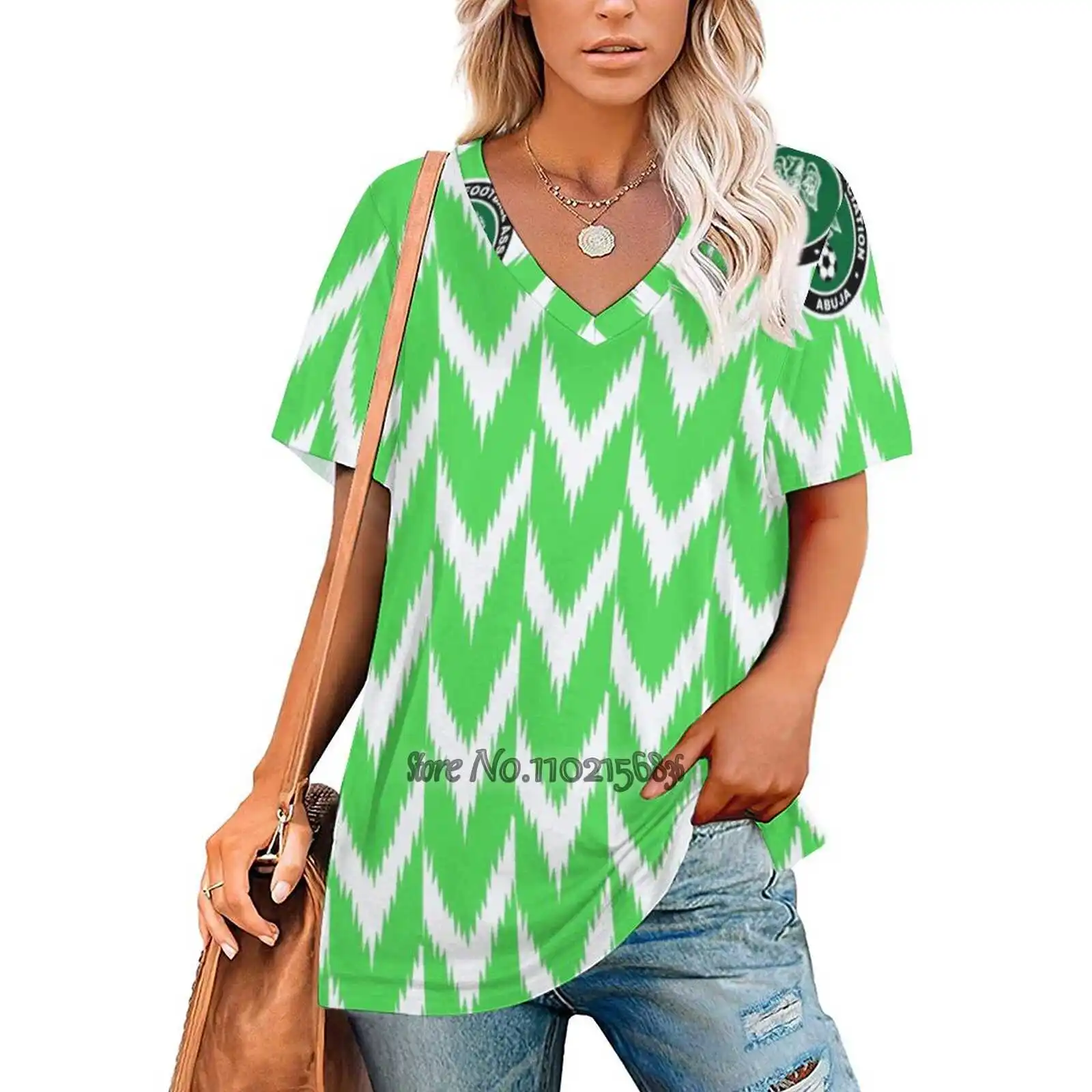 Nigeria Jersey 2018 Woman\'S T-Shirt Spring And Summer Printed T Shirts Pullover Top Nigeria Africa Soccer Sold Out Resale New