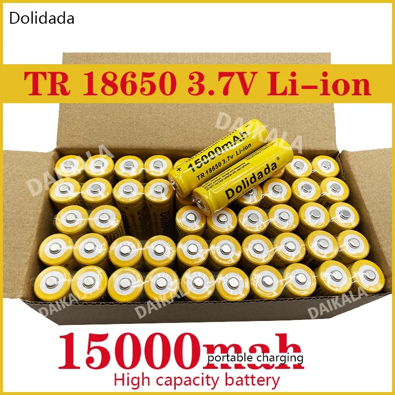 

High Quality 15000 MAh 3.7 V 18650 Lithium Ion Batteries Rechargeable Battery for LED Flashlight/Electronics(yellow)