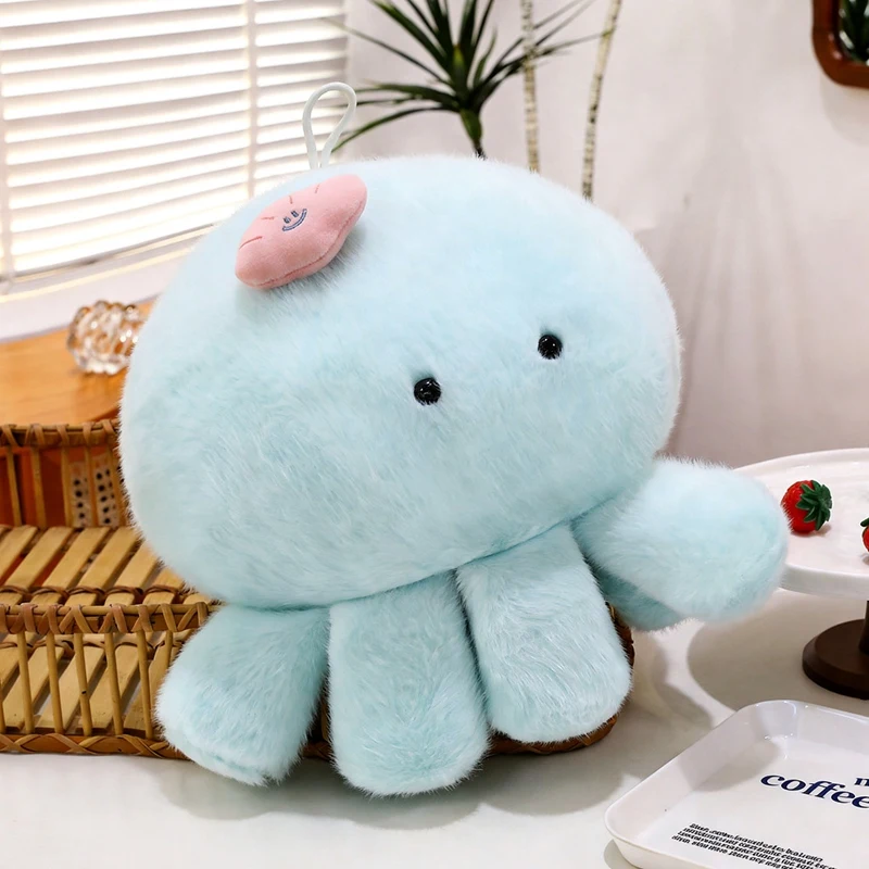 Stuffed Toy Purple Pink Jellyfish 35/55cm Soft Plush Doll Eight Short Tentacles Huggable Bedroom Comfort Gift Resting Pal