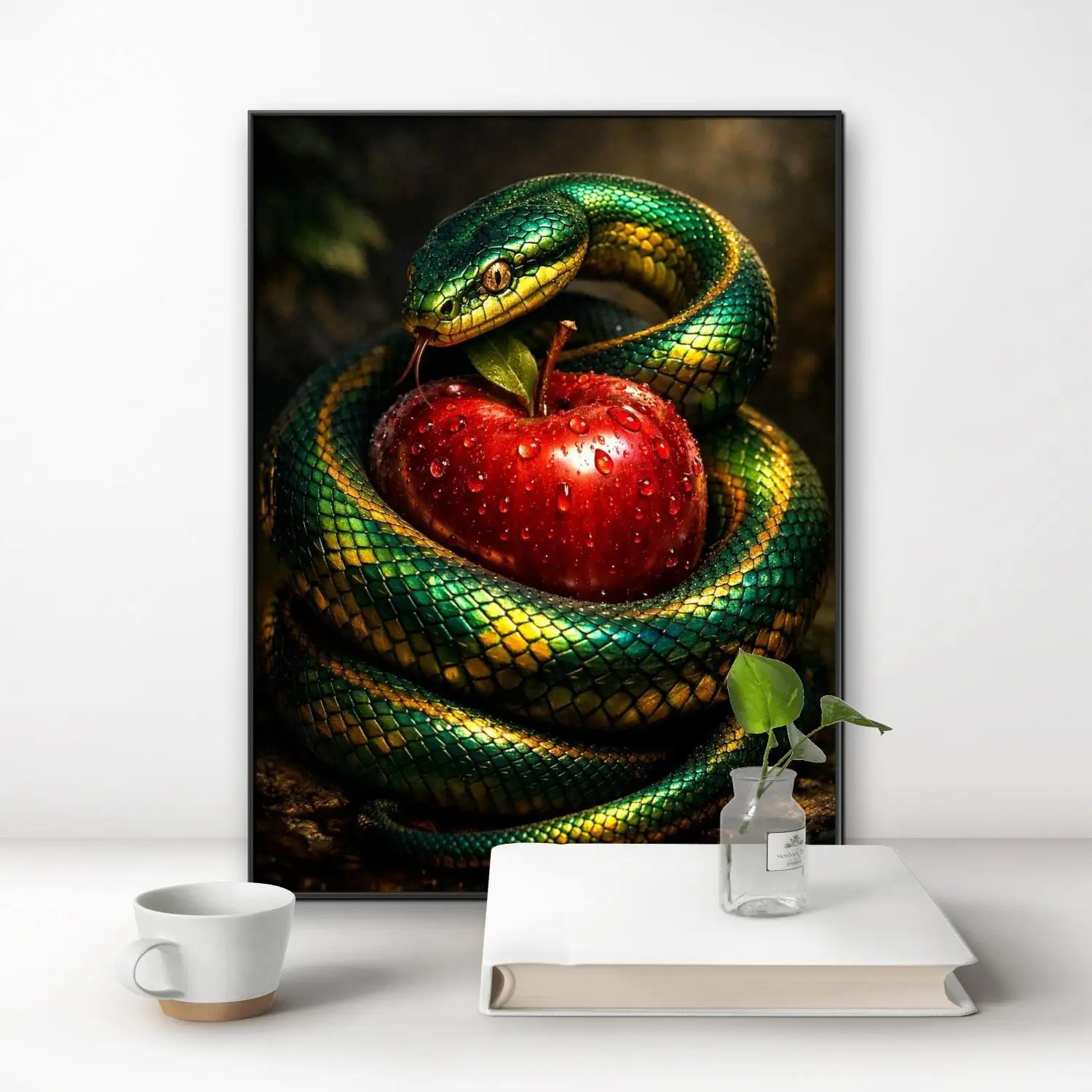 Jungle Green Python 5D Diamond Painting Tropical rainforest wild DIY Diamond Embroidery Niche Art Home Wall Decor