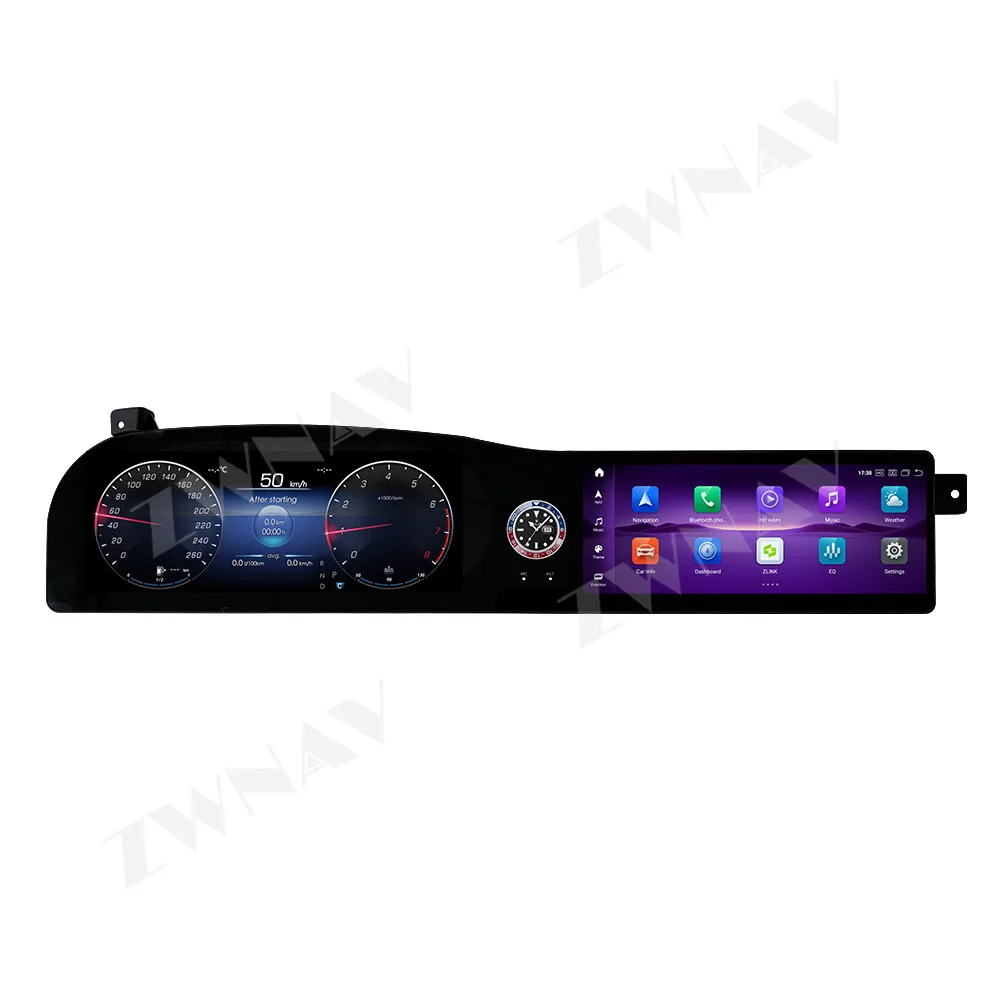 Premium 12.3 Inch Dual Screen Android 13 Radio Audio Stereo GPS Navi Wireless CarPlay For Mercedes Benz S Class W221 2006-2013