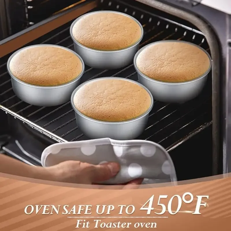 1-PCS Anodized Round Solid Bottom Cake Pan,4/5/6/7/8/9/10 Inch Aluminum Alloy Cake Baking Mold for Kitchen,Oven,Cheesecake,Bread