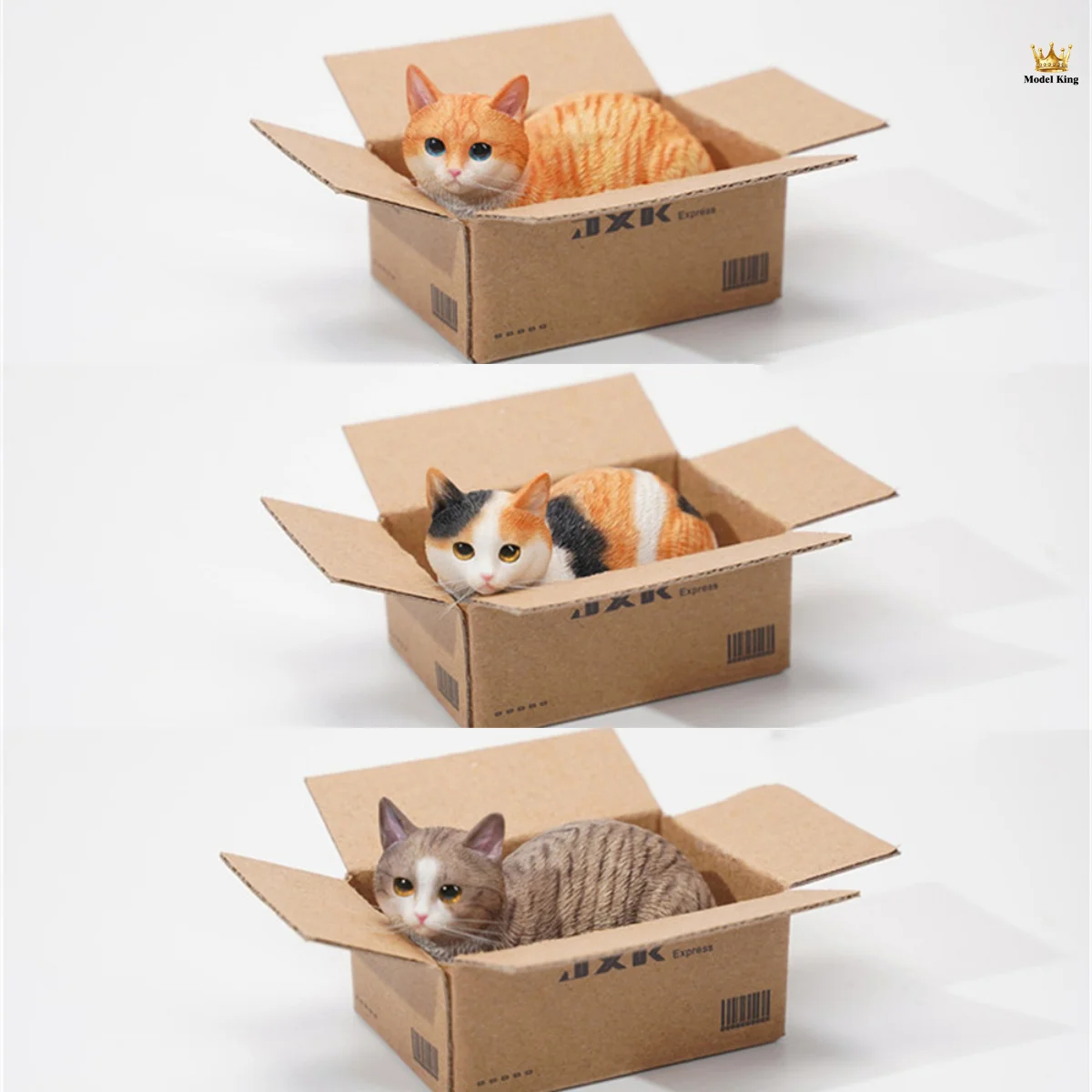 JXK JS2302 1/6 Mini Simulated Pets Express Cat 2.0 withe Two Express Box Decoration Pendant Fit 12'' Action Figure Model