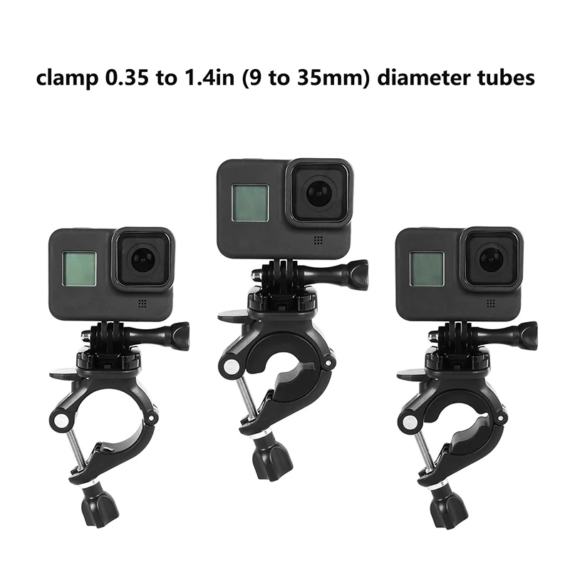 Motocyklowy uchwyt na kierownicę kamery akcji rowerowy zacisk na tyczkę wspornik do rurki o średnicy od 0,35 do 1,4 cala uchwyt Gopro Insta360 — zdjęcie produktu 2