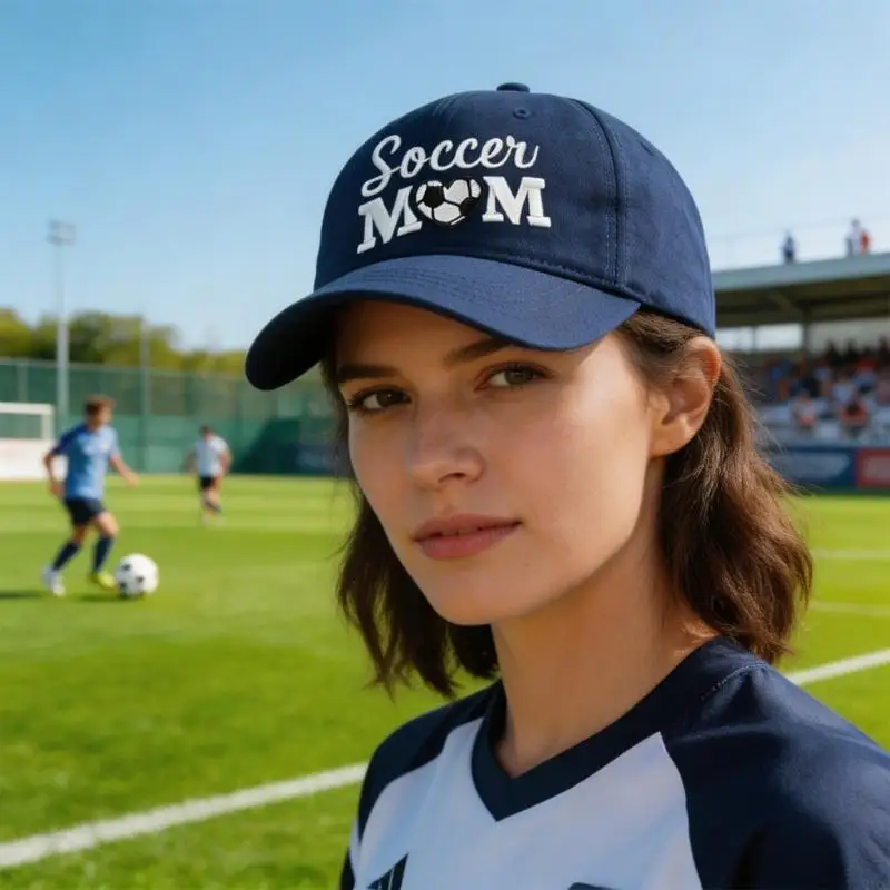Adjustable Embroidered Baseball Cap Cotton Football Hat For Casual And Sports Event Breathable Mom Cap 