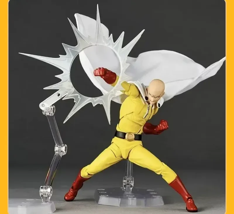 

High Quality Kaiyodo Ko One Punch Man Saitama With Bonus Head Amazing Yamaguchi Revoltech Saitama Collectible Figure Model Toy