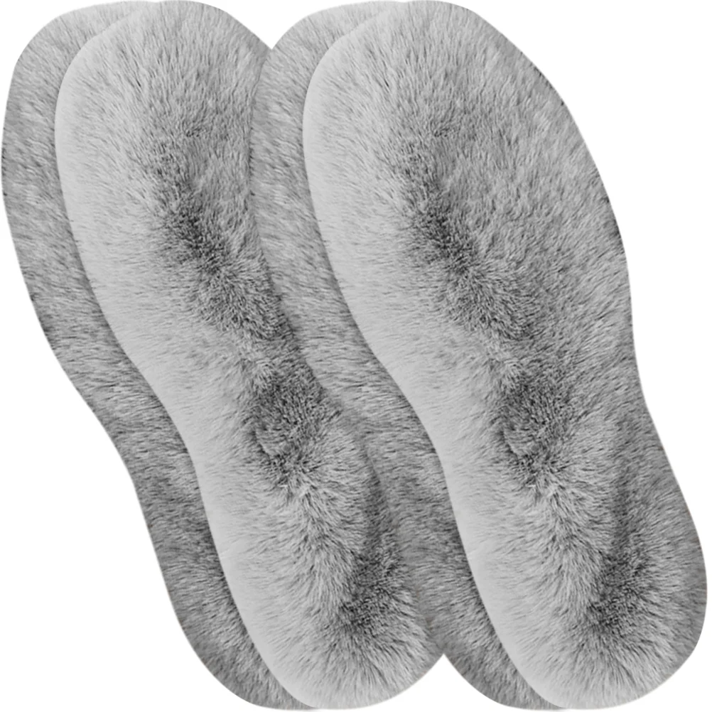 

4 Pairs Shoes Insoles Double Layer Faux Fur Fluffy Inner Soles Warm Inserts for Men Women Boot Slipper Soles