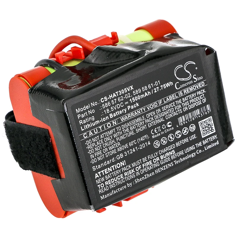 GreenBatteryPower CameronSino 1500mAh 18.5V 27.75Wh Lawn Mowers Li-ion Battery for Gardena 586 57 62-02, Husqvarna 589 58 61-01